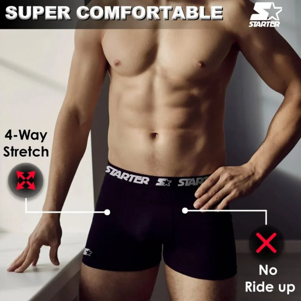 NEW Starter Men’s Active Performance Boxer Briefs Underwear 6 Pack Set of 6 S Si